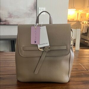 Purple and Lilac Convertible Taupe Bag